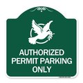 Signmission Authorized Church Parking W/ Graphic, Green & White Aluminum Sign, 18" x 18", GW-1818-24331 A-DES-GW-1818-24331